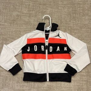 Jordan Kids' White and Red Striped Hoodie